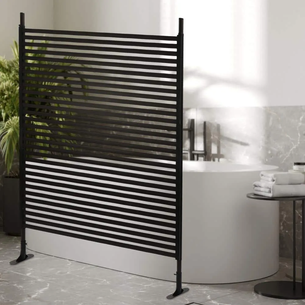 YIYIBYUS 5.91 ft. x 3.94 ft. Outdoor Metal Steel Freestanding Privacy Fence Screen Patio Garden Decorative Fence, photo 2 of 9
