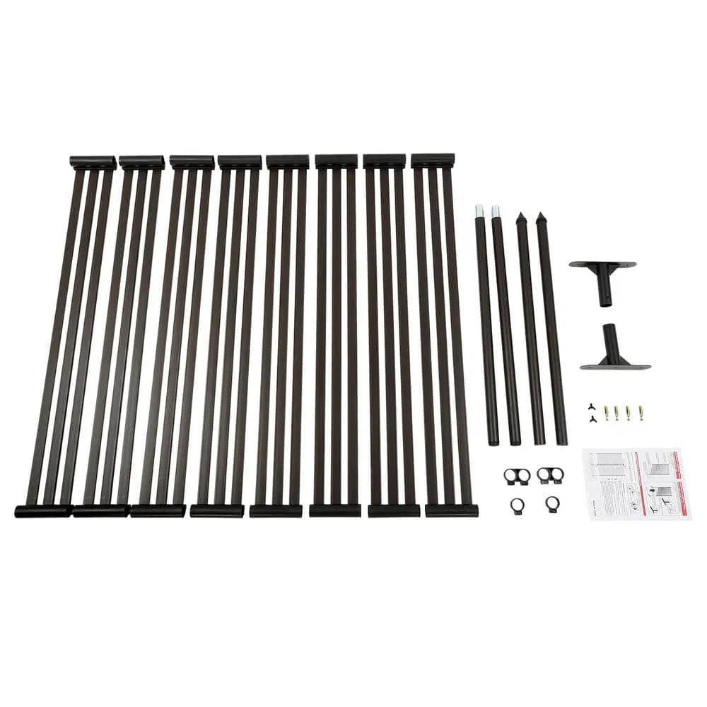 YIYIBYUS 4.92 ft. x 3.94 ft. Outdoor Metal Steel Freestanding Privacy Fence Screen Patio Garden Decorative Fence, photo 7 of 9