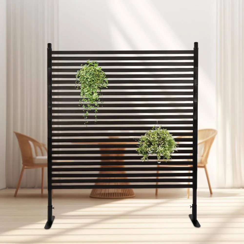 YIYIBYUS 4.92 ft. x 3.94 ft. Outdoor Metal Steel Freestanding Privacy Fence Screen Patio Garden Decorative Fence, photo 3 of 9