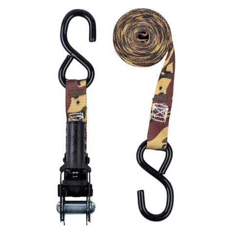 1 in × 12 ft Desert Camo Ratchet Tie-Down Straps (4-Pack)