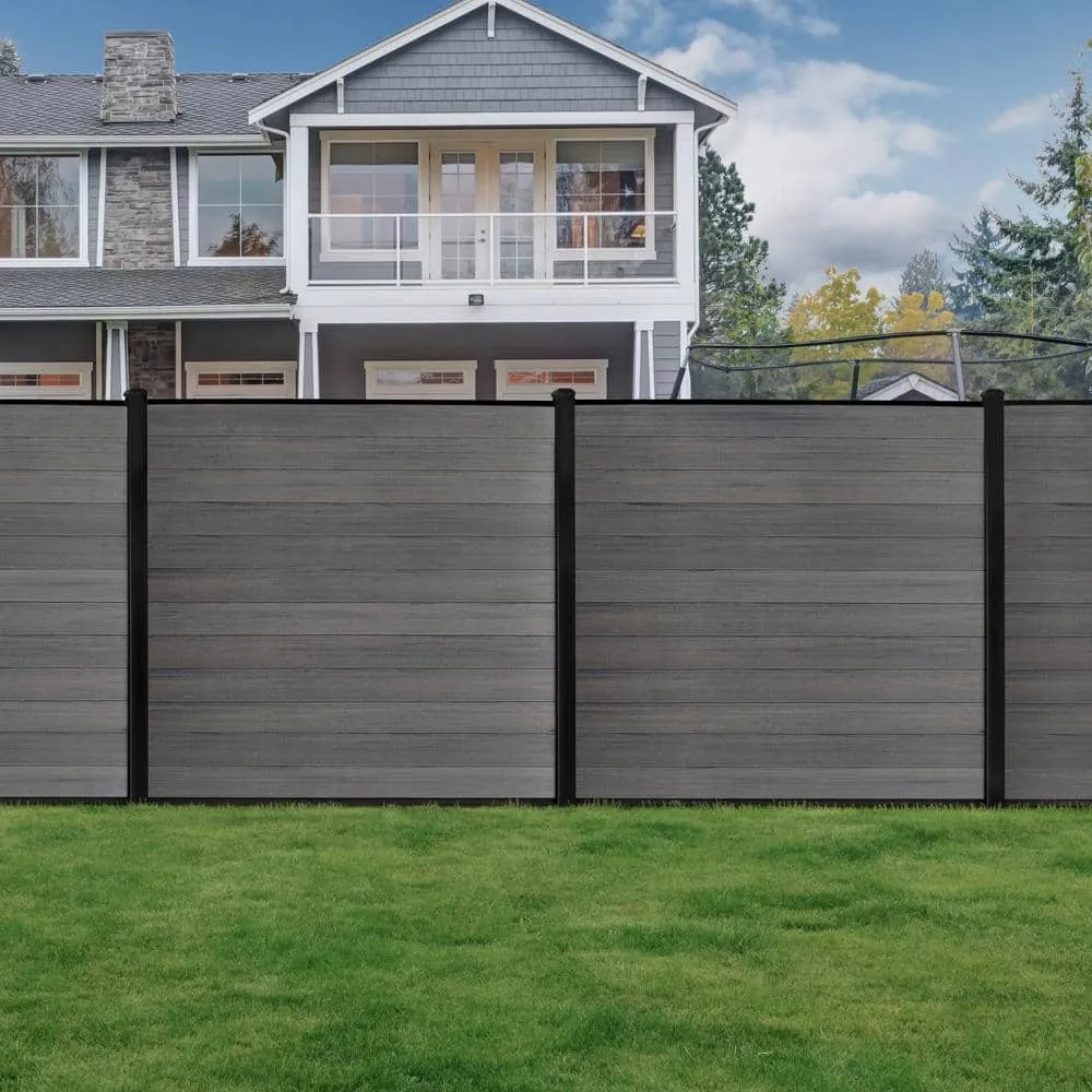 CREATIVE SURFACES 6 ft. x 6 ft. Composite Fence Series Manhattan Gray Brushed Fence Panel (12-Pack), photo 5 of 8