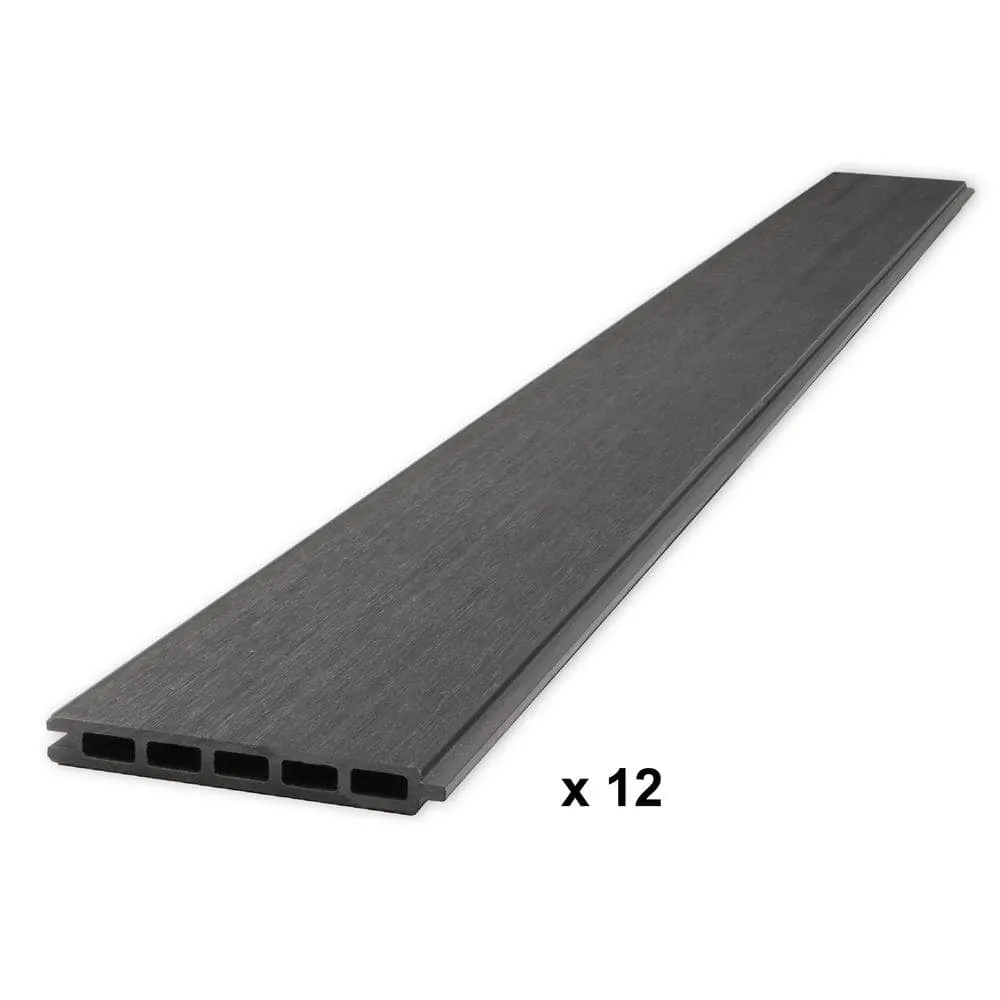CREATIVE SURFACES 6 ft. x 6 ft. Composite Fence Series Manhattan Gray Brushed Fence Panel (12-Pack), photo 3 of 8