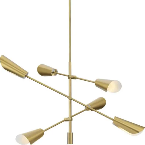 Cornett 6-Light Brushed Gold Chandelier