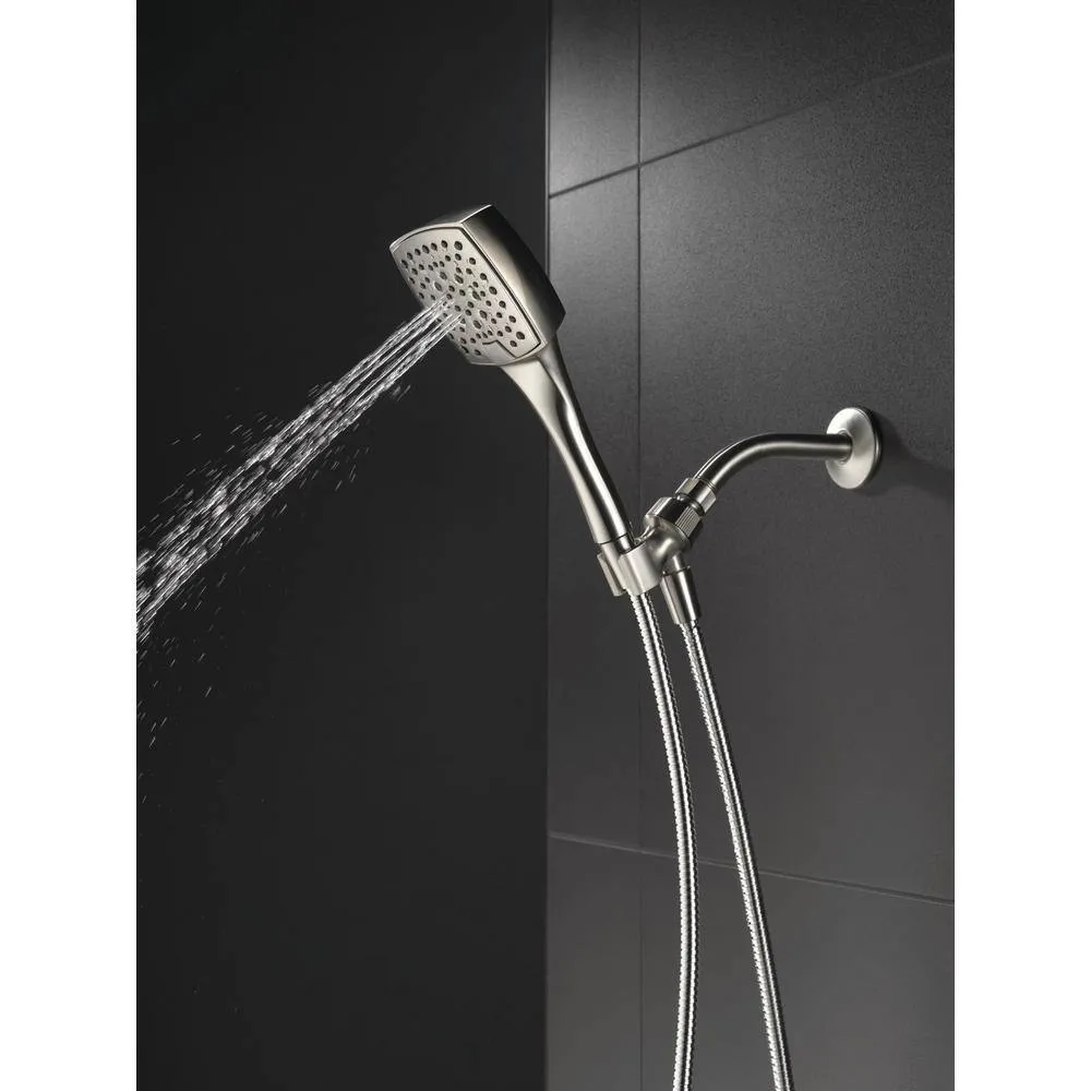 Delta Everly 4-Spray 4.4 in. Single Wall Mount Handheld Shower Head with 72 in. Metal Hose in Brushed Nickel, photo 5 of 8