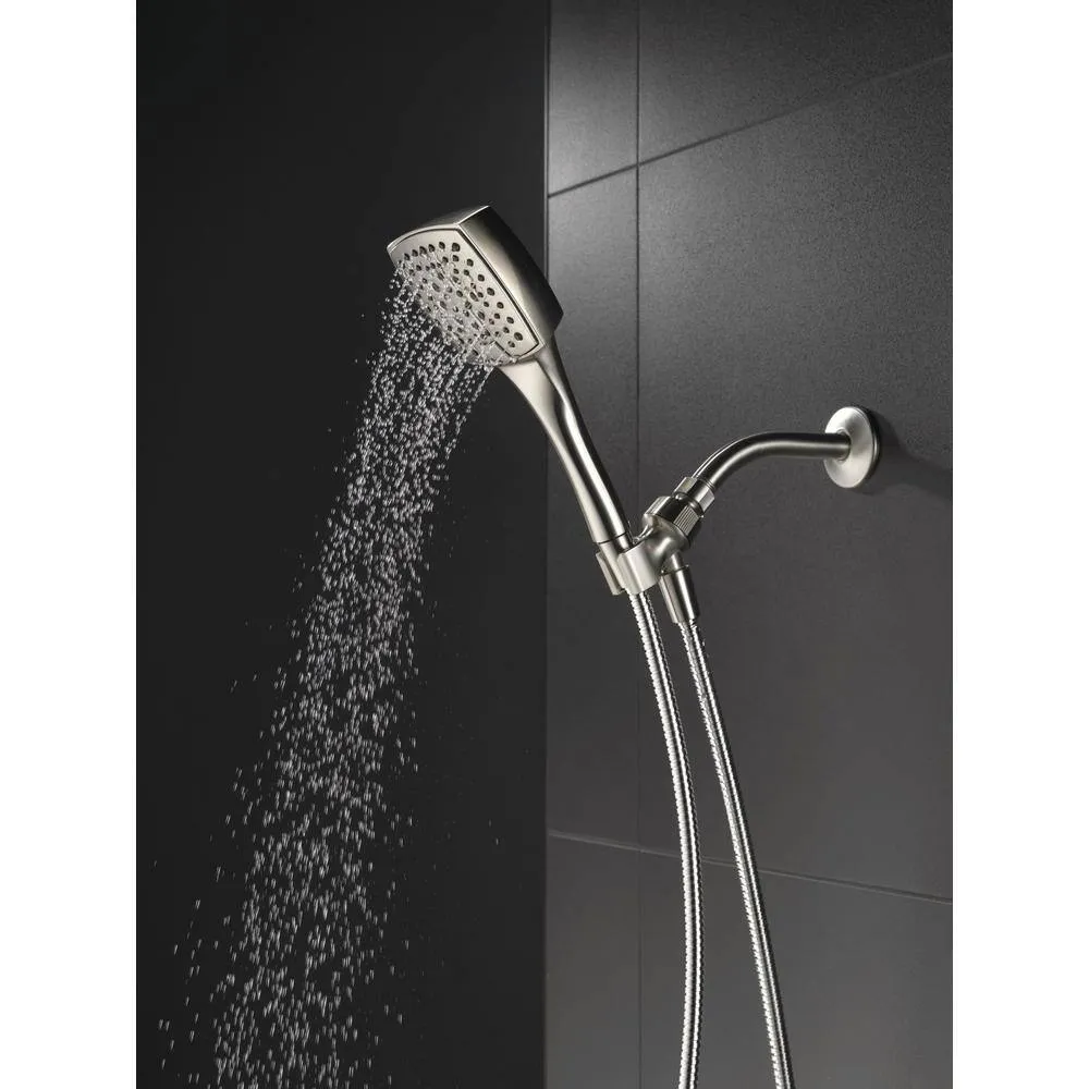 Delta Everly 4-Spray 4.4 in. Single Wall Mount Handheld Shower Head with 72 in. Metal Hose in Brushed Nickel, photo 6 of 8