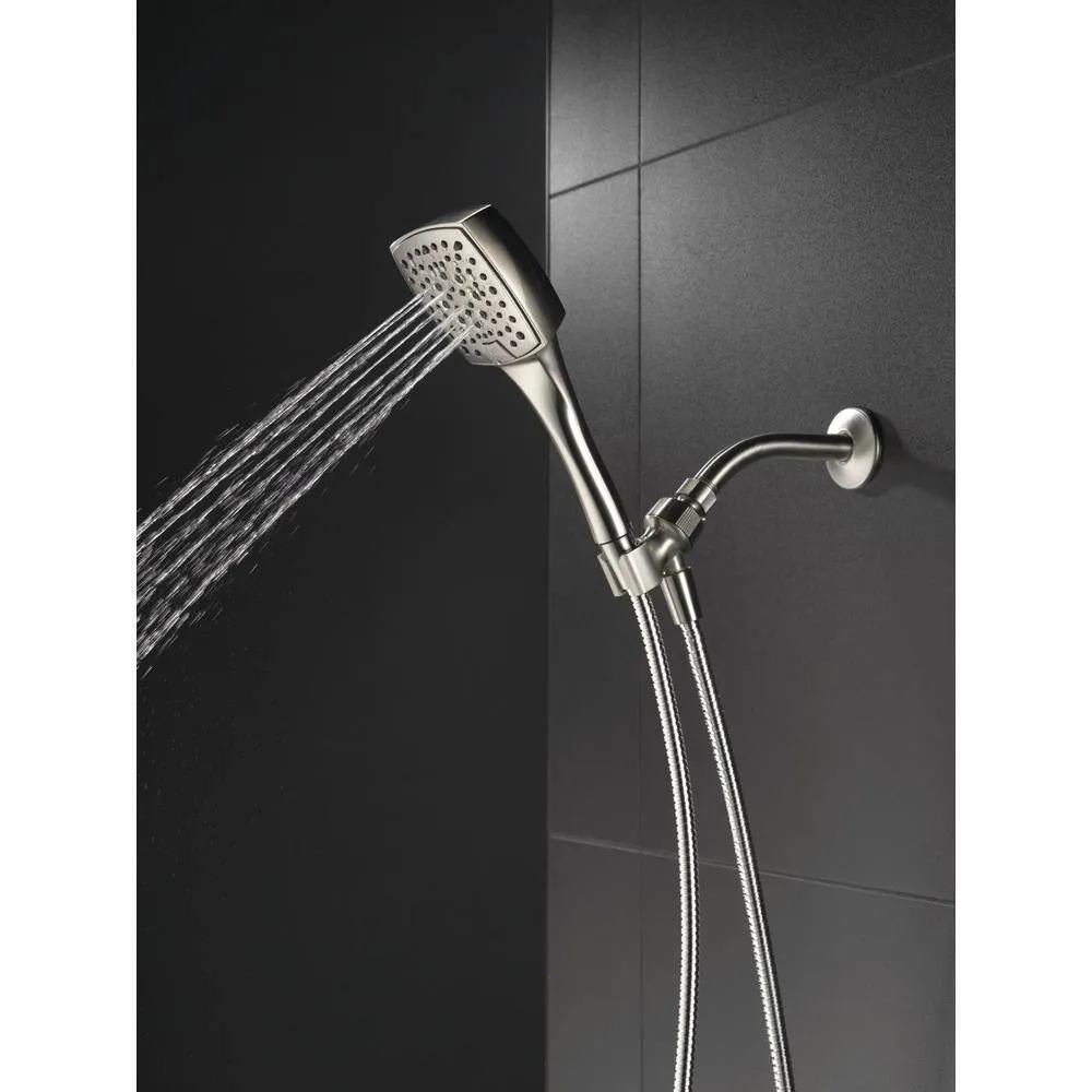 Delta Everly 4-Spray 4.4 in. Single Wall Mount Handheld Shower Head with 72 in. Metal Hose in Brushed Nickel, photo 4 of 8