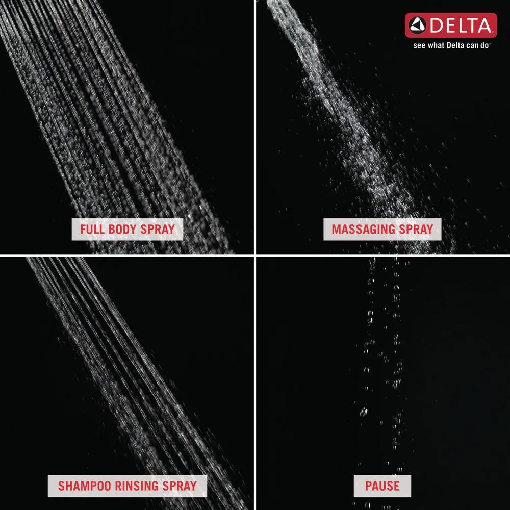 Delta Everly 4-Spray 4.4 in. Single Wall Mount Handheld Shower Head with 72 in. Metal Hose in Brushed Nickel, photo 8 of 8