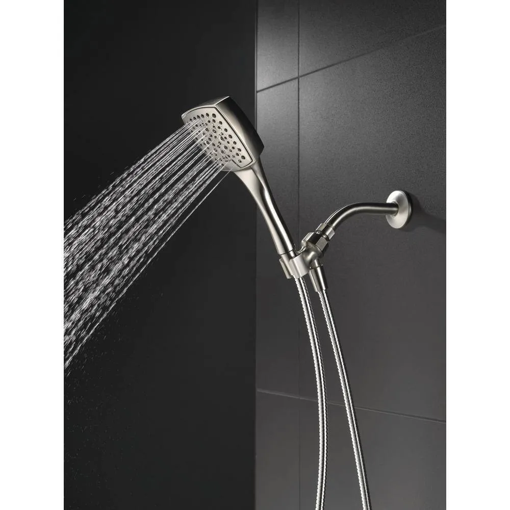 Delta Everly 4-Spray 4.4 in. Single Wall Mount Handheld Shower Head with 72 in. Metal Hose in Brushed Nickel, photo 2 of 8