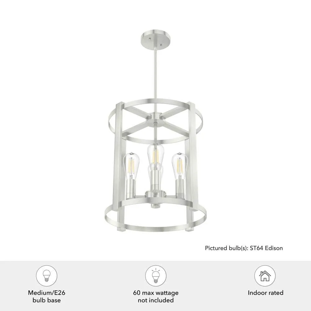 Hunter Astwood 4 Light Brushed Nickel Branch Chandelier Dining Room Light, photo 5 of 8