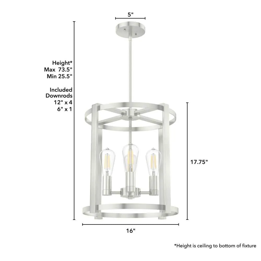 Hunter Astwood 4 Light Brushed Nickel Branch Chandelier Dining Room Light, photo 6 of 8