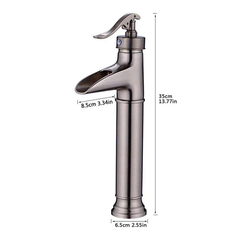 Lukvuzo Modern Contemporary Commercial Metering Single Handle Bathroom Sink Faucet Brushed Nickel, photo 6 of 6