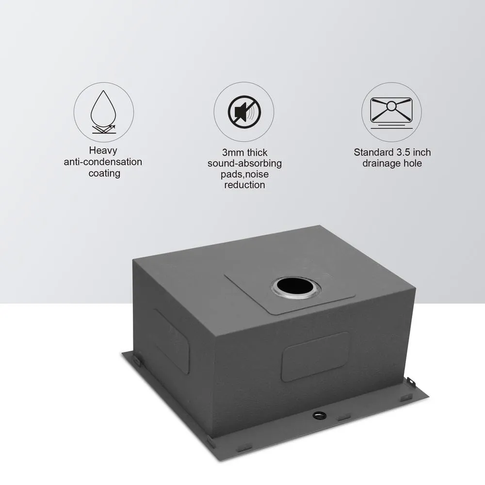 Cadeninc 22x22x12 Single Bowl Drop-In Laundry Utility Sink with Accessories, photo 4 of 6