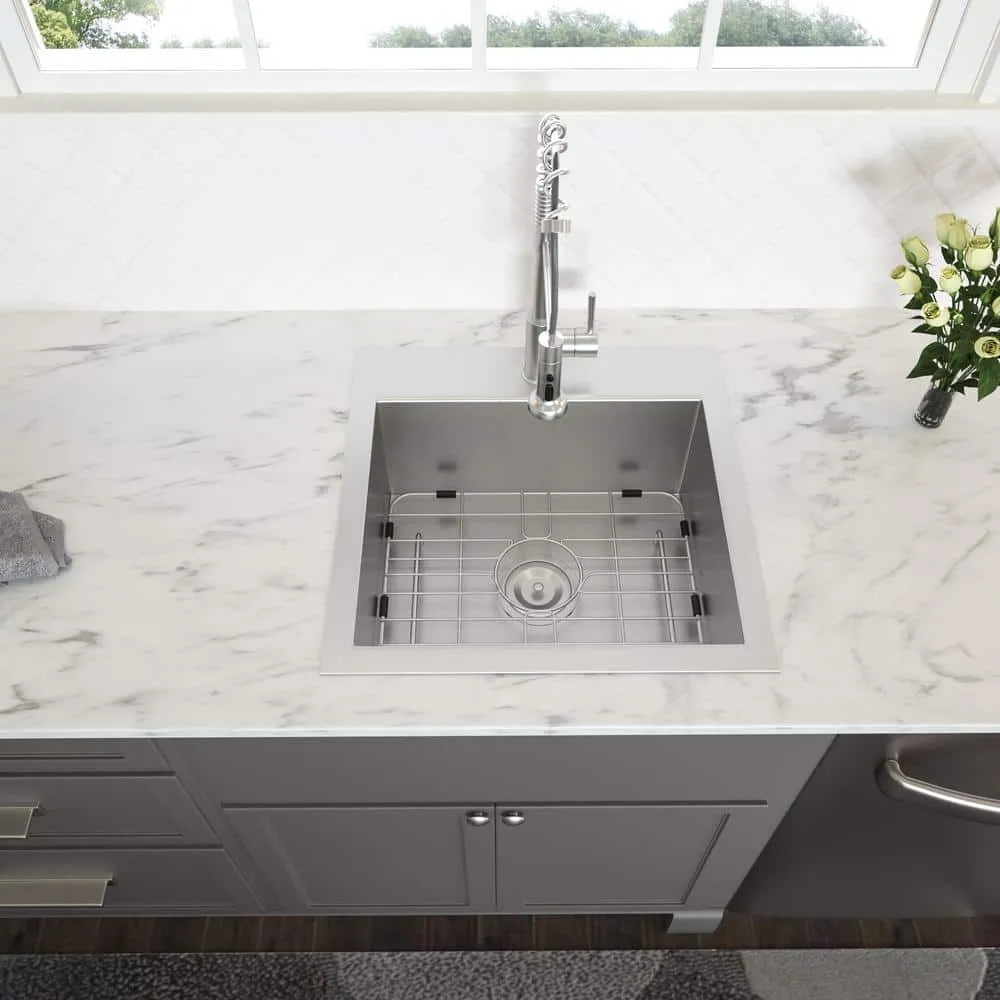 Cadeninc 22x22x12 Single Bowl Drop-In Laundry Utility Sink with Accessories, photo 6 of 6