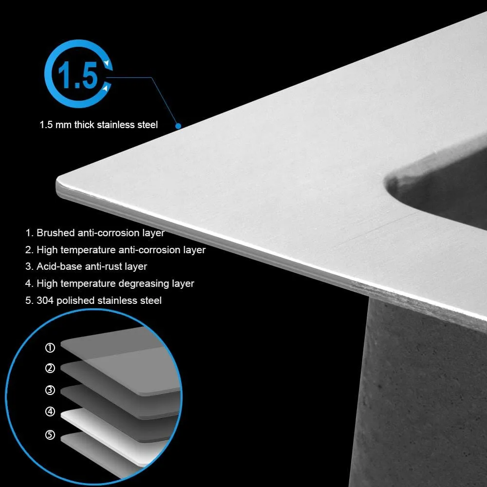cadeninc 25 x 22 x 12 Inch Single Bowl Drop-In Utility Sink, photo 5 of 6