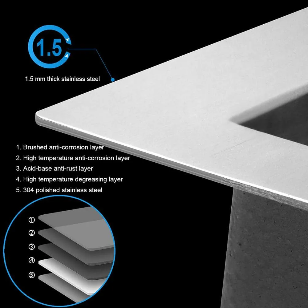 Staykiwi 23-inch Undermount Utility Sink with Sound-Dampening in Brushed Nickel, photo 6 of 8