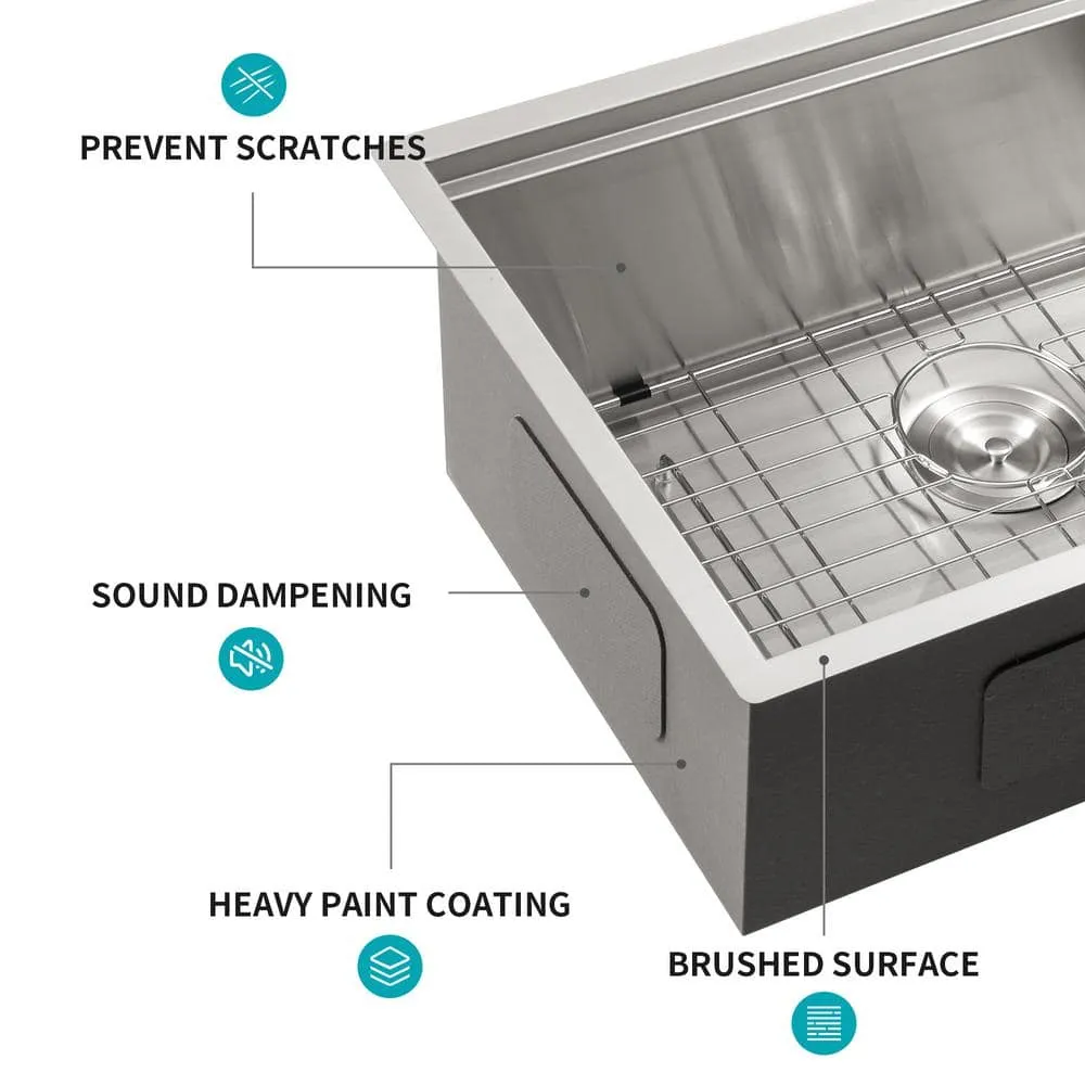 Staykiwi 23 x 19 Undermount Laundry/Utility Sink in Brushed Nickel with Workstation, photo 4 of 7