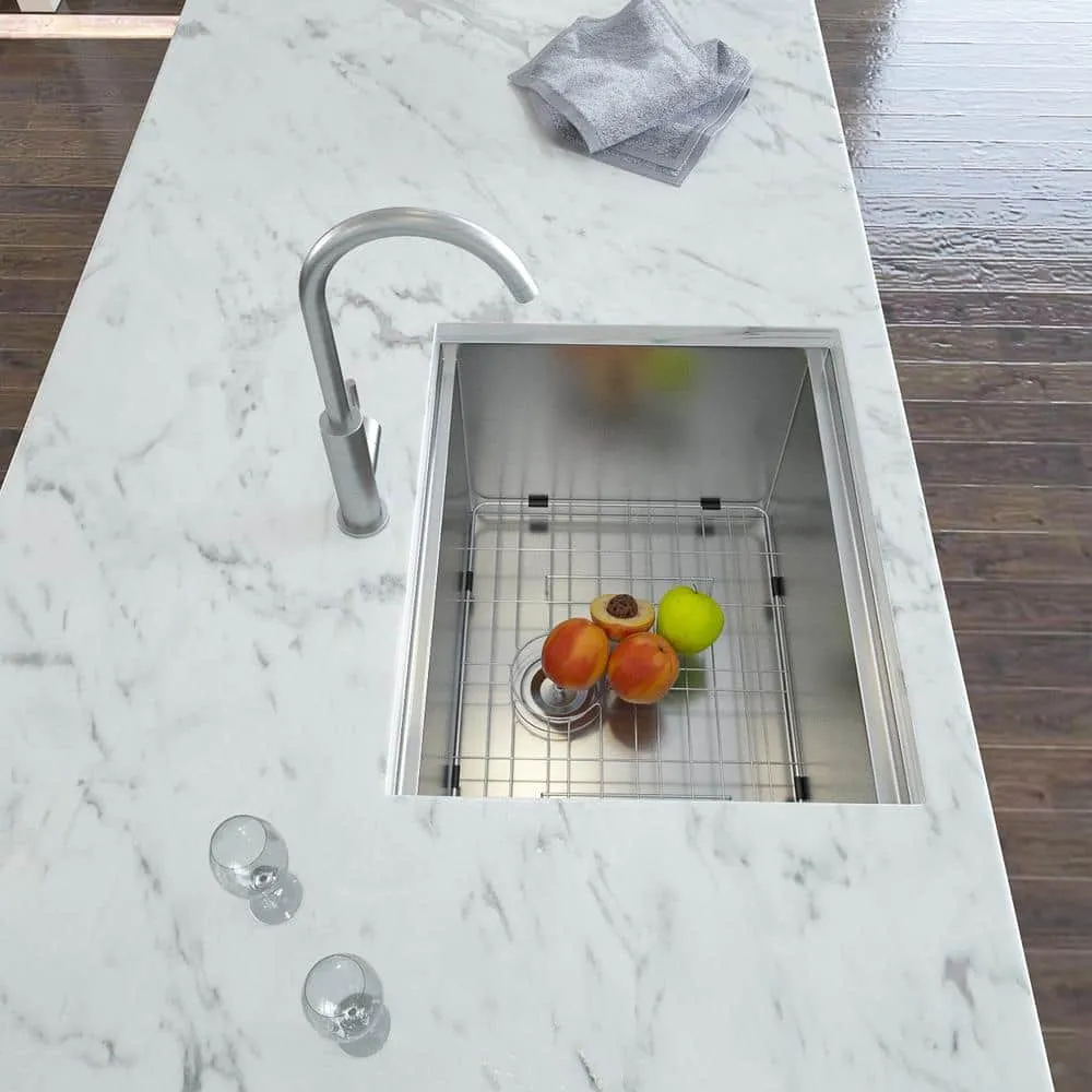 Staykiwi 23 x 19 Undermount Laundry/Utility Sink in Brushed Nickel with Workstation, photo 7 of 7
