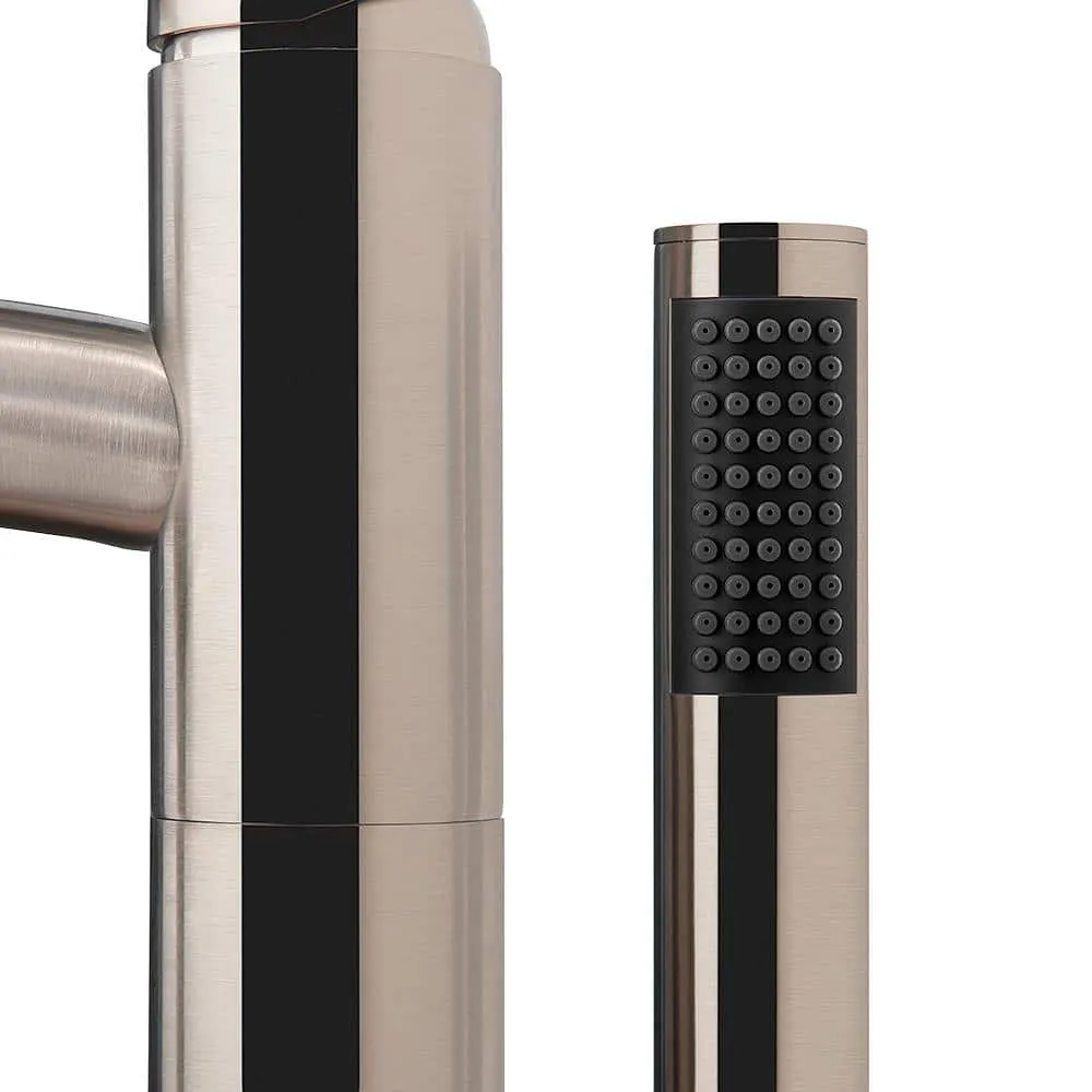 Wyndham Collection Taron Freestanding Tub Faucet, Brushed Nickel, photo 3 of 3
