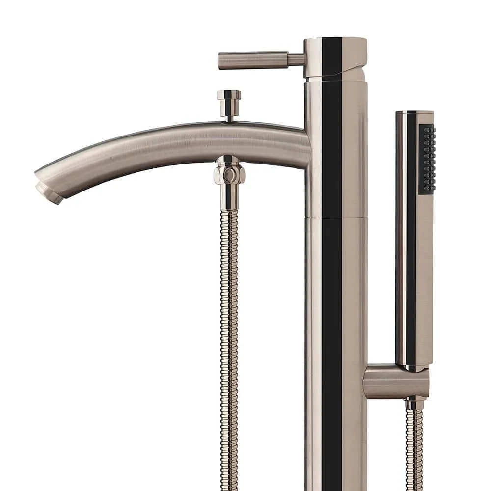 Wyndham Collection Taron Freestanding Tub Faucet, Brushed Nickel, photo 2 of 3