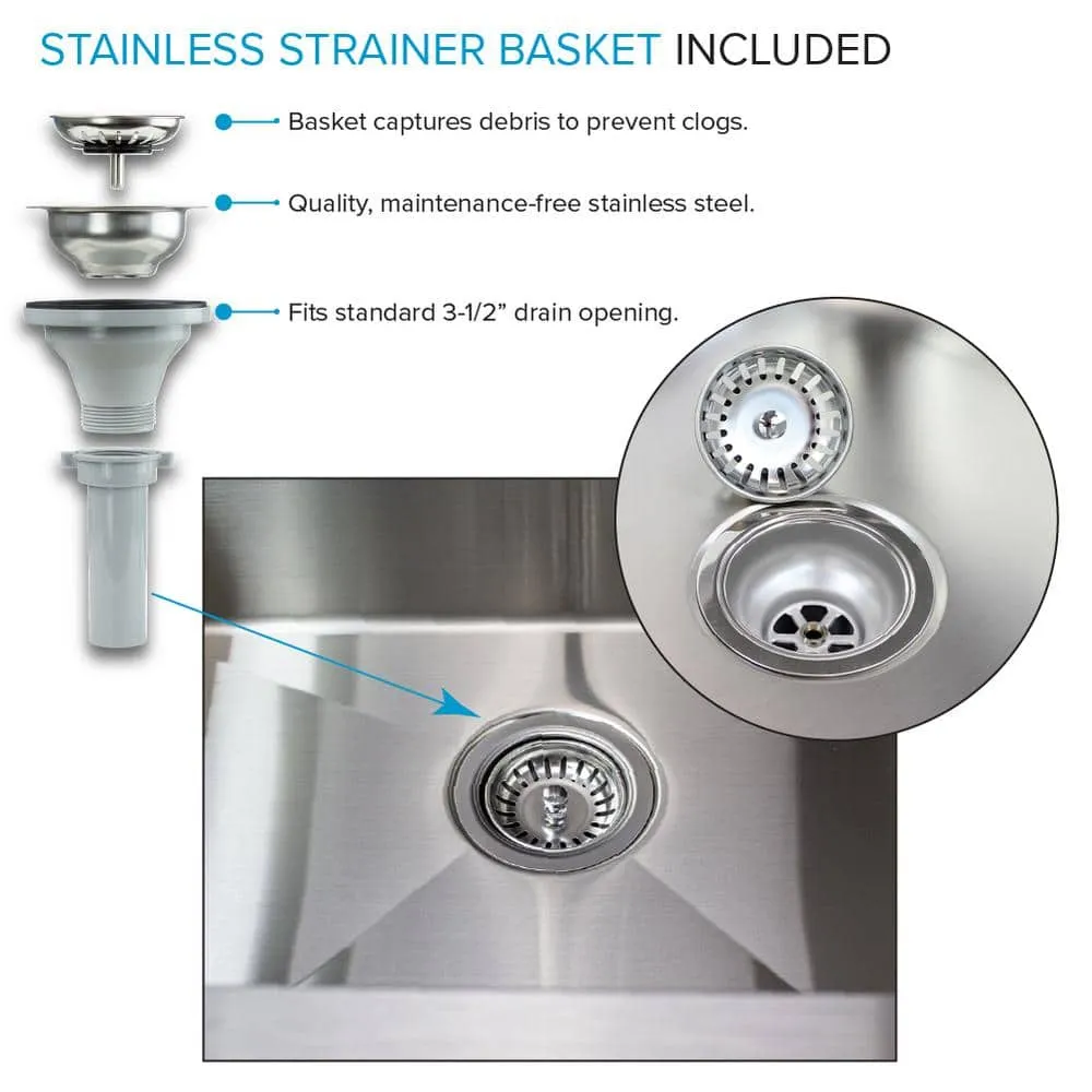 Transolid 15 Gal. 22.1 in. D x 24 in. W Freestanding Laundry Sink with Cabinet in Brushed Satin with Faucet, photo 10 of 14