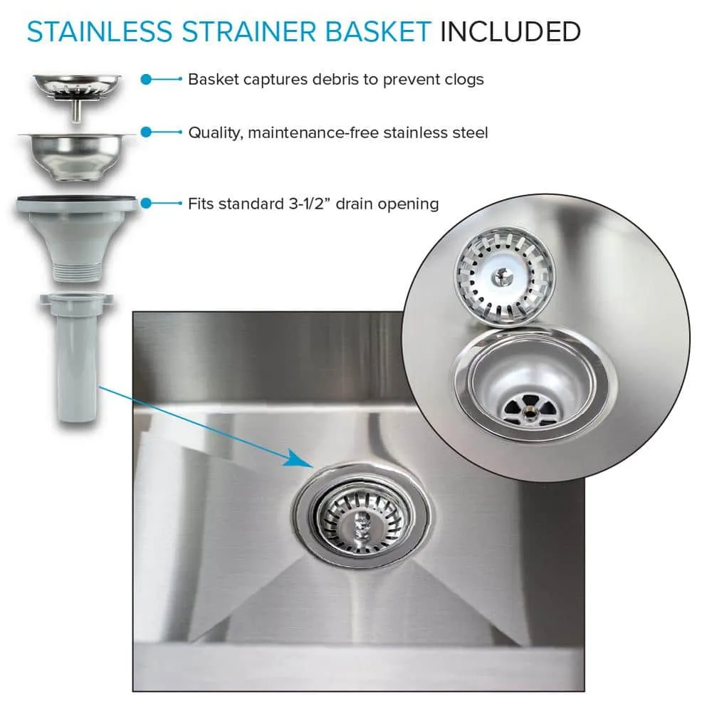 Transolid 15 Gal. 22.1 in. D x 24 in. W Freestanding Laundry Sink with Cabinet in Brushed Satin with Faucet and Accessories, photo 10 of 14