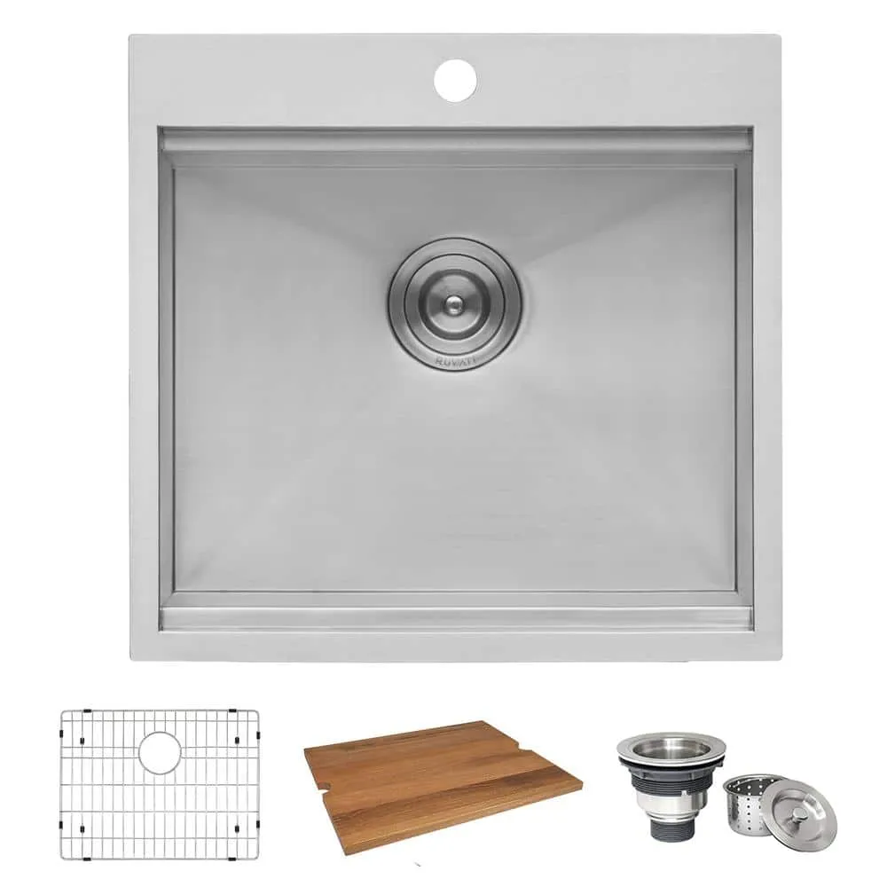 Ruvati 21 x 20 x 12 inch Drop-in Topmount Laundry Utility Workstation Sink 16 Gauge Stainless Steel, photo 3 of 8