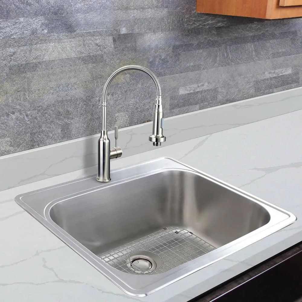 Transolid Meridian 25 in. x 22 in. Stainless Steel Drop-In Laundry Utility Sink Kit, photo 2 of 10