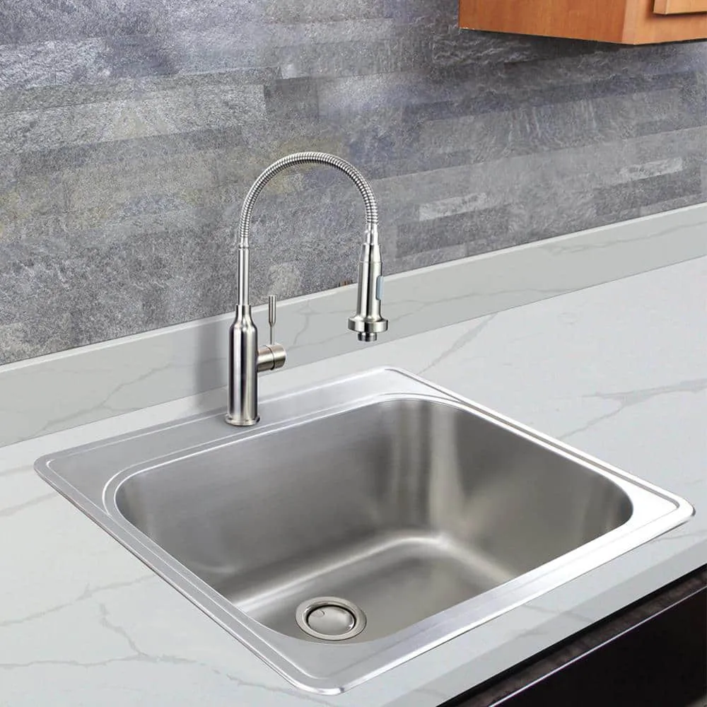 Transolid Meridian 25 in. x 22 in. x 12 in. Stainless Steel Drop-in Laundry/Utility Sink Kit with 4-Hole, photo 11 of 12