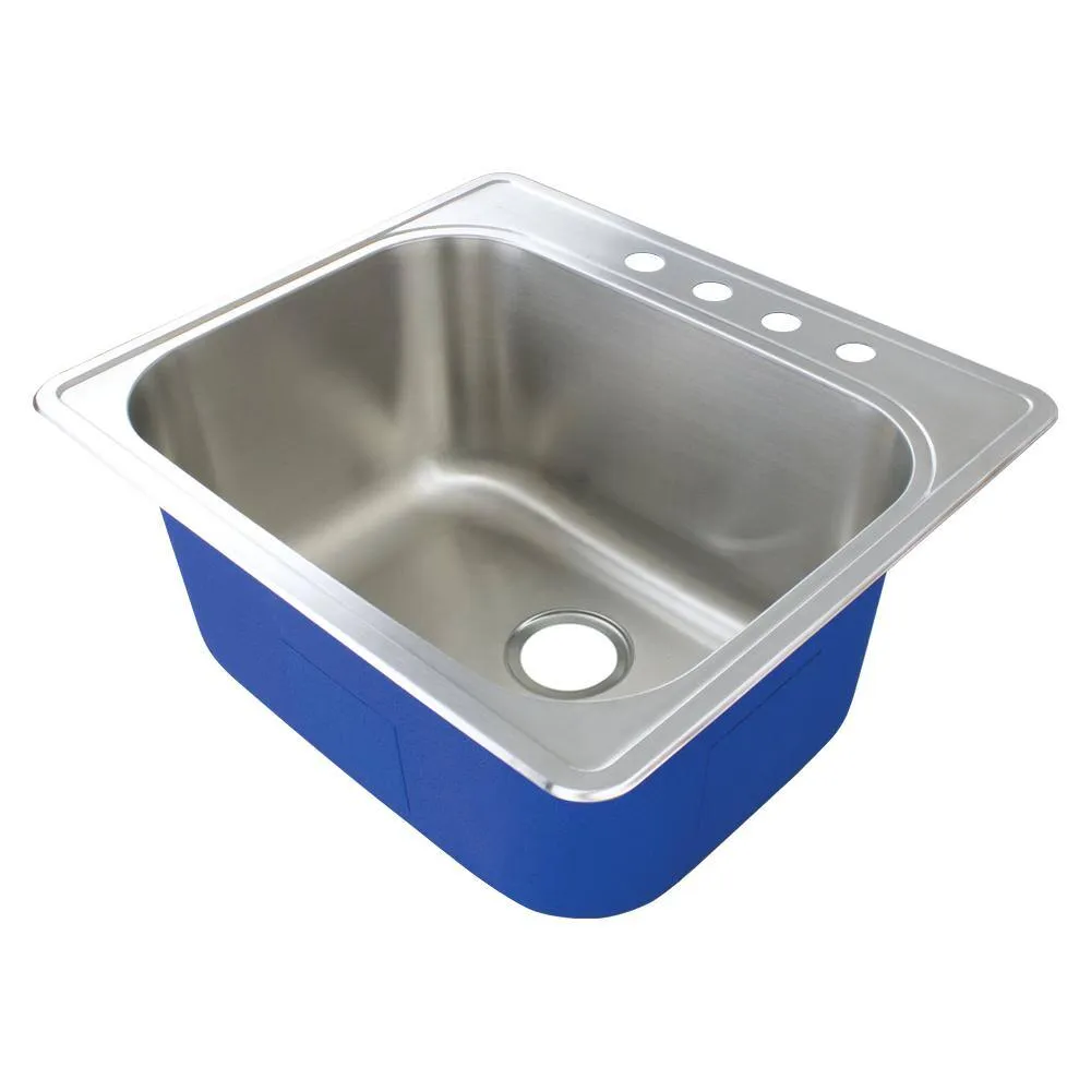 Transolid Meridian 25 in. x 22 in. x 12 in. Stainless Steel Drop-in Laundry/Utility Sink Kit with 4-Hole, photo 8 of 12