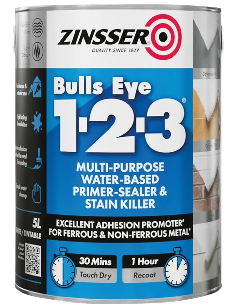 Bulls Eye 1-2-3 Water-Base Primer, White 13 oz Aerosol
