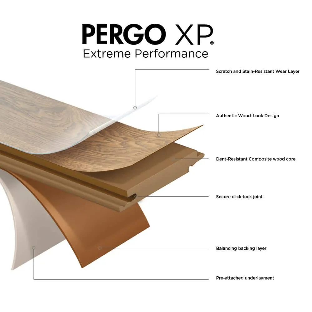 Pergo XP Burnt Anndel Oak 10 mm T x 7.4 in. W x 47.2 in. L Laminate Wood Flooring (19.63 sq. ft./Case), photo 5 of 14