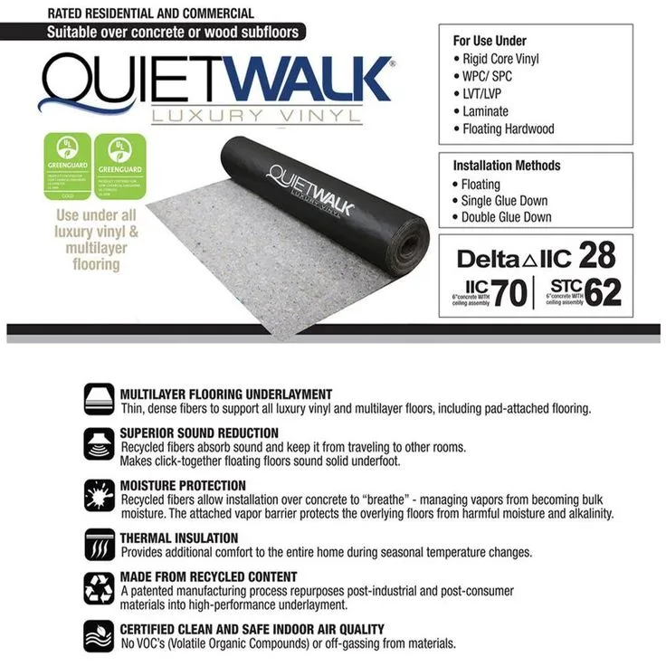 MP Global Products QuietWalk LV 360 Sq Ft Underlayment for Luxury Vinyl Flooring, photo 3 of 6
