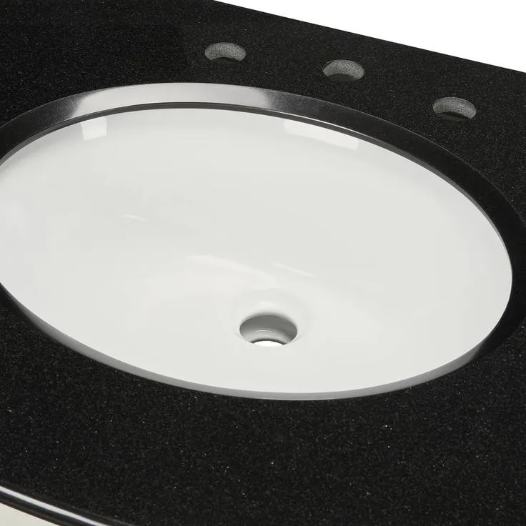 Wellington 44 in. W x 22 in. D Bath Vanity in Ivory with Granite Vanity Top in Black with White Sink, photo 10 of 10