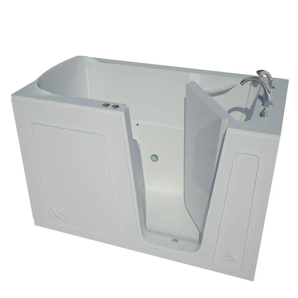 Rampart Nova Heated 5 ft. Walk-in Air Bathtub with 4 in. Tile Easy Up Adhesive Wall Surround in White, photo 7 of 12