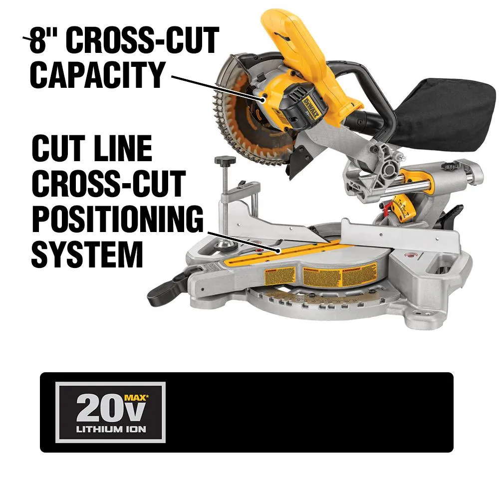 DEWALT 7-1/4 in. 20-Volt MAX Lithium-Ion Cordless Miter Saw with Battery 4 Ah and Charger with Bonus Random Orbit Sander, photo 2 of 6