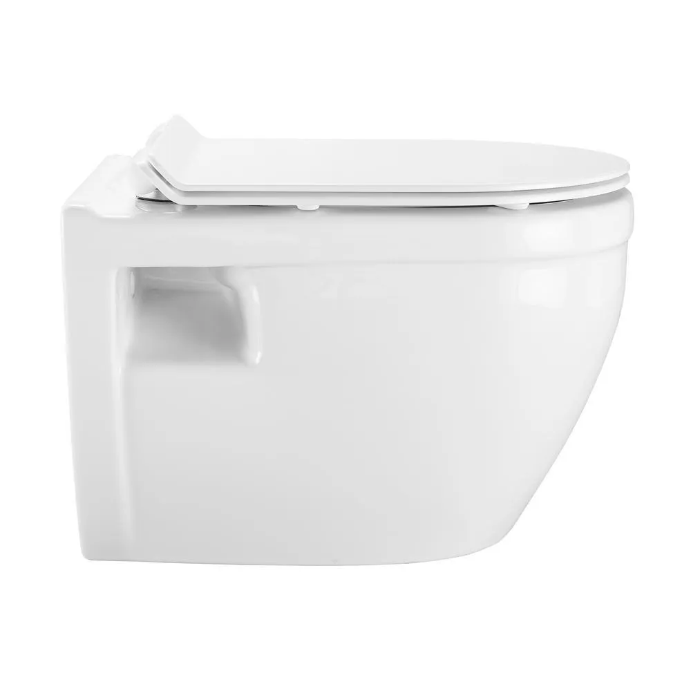 Swiss Madison Ivy Wall Hung Elongated Toilet Bowl Only 0.8/1.28 GPF Dual Flush in White, photo 5 of 14