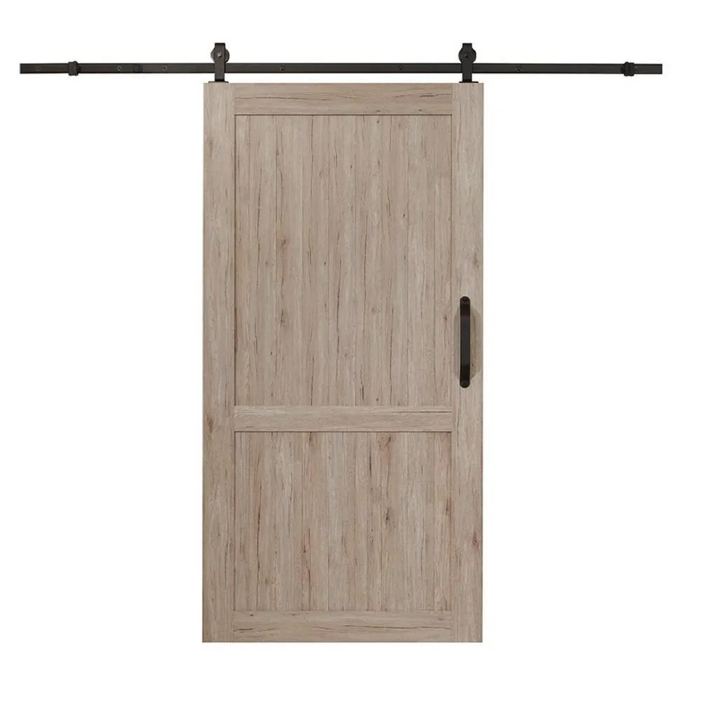 Pinecroft 36 in. x 84 in. Millbrooke White H Style Ready to Assemble PVC Vinyl Sliding Barn Door with Hardware Kit, photo 10 of 13