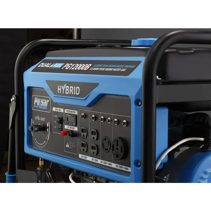 Pulsar 12,000-Watt/9,500-Watt Dual Fuel Gasoline/Propane Powered Electric/Recoil Start Portable Generator 457cc CARB Compliant, photo 6 of 11