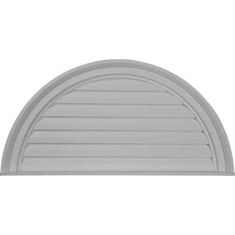 32 × 16 in Half Round Primed Polyurethane Paintable Gable Louver Vent