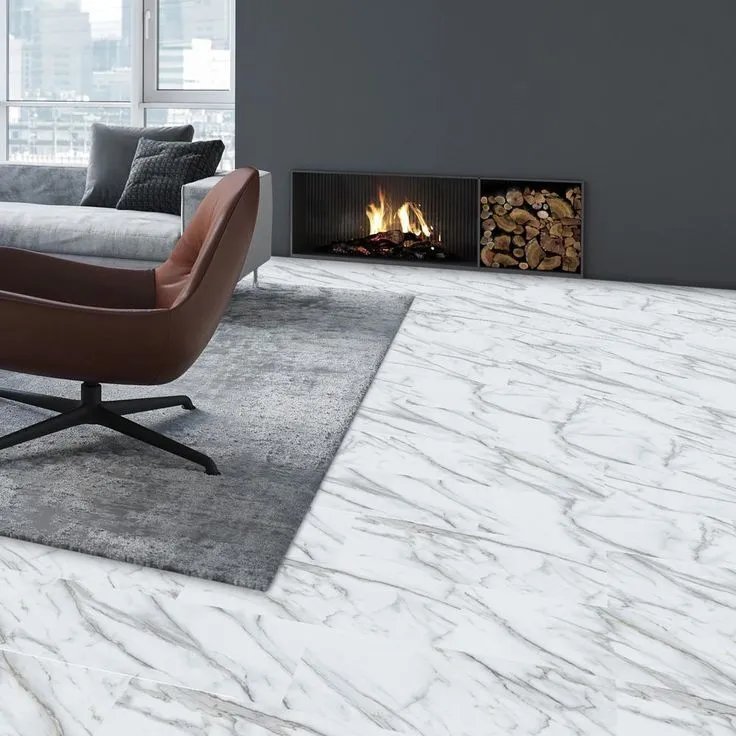 Lucida Surfaces TerraCore Calacatta 12 in. W x 24 in. L Click-Lock Luxury Vinyl Tile (16 sq.ft. / Case), photo 5 of 7