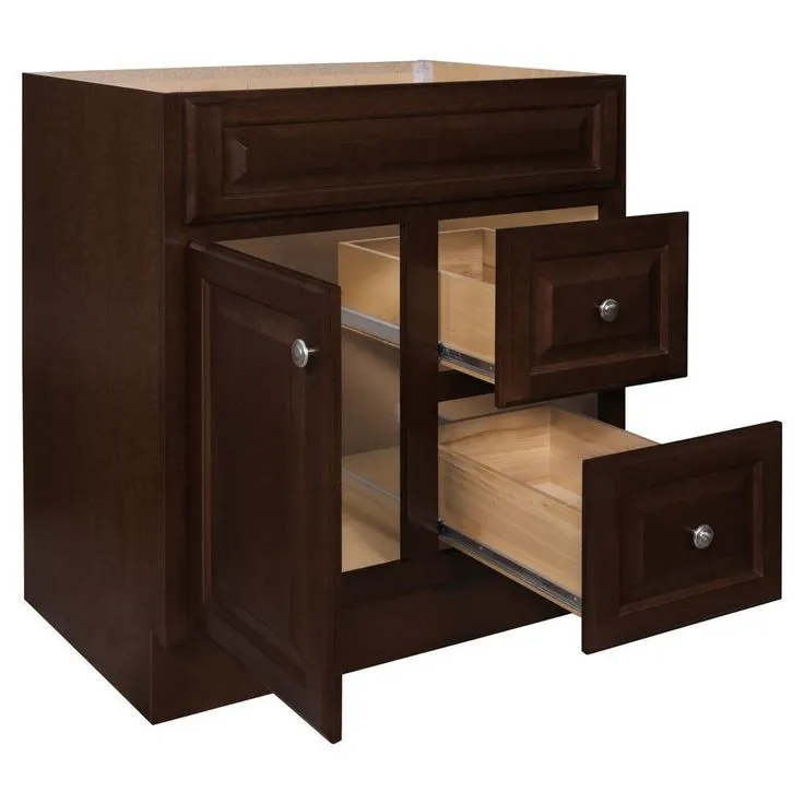 Hampton Bay Hampton 30 in. W x 21 in. D x 33.5 in. H Bathroom Vanity Cabinet Only in Cognac, photo 8 of 17