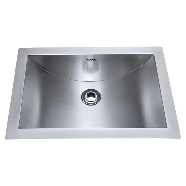 Ruvati 21 in. Undermount 18-Gauge Stainless Steel Bathroom Sink, photo 5 of 6