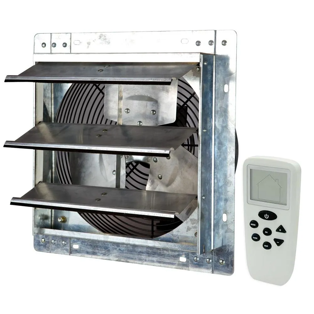 iLIVING 1200 CFM Silver Electric Powered Gable Mount Shutter Fan/Vent, photo 6 of 8