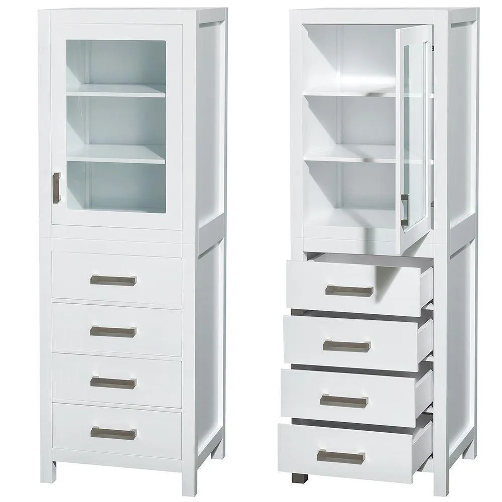 Sheffield 24 in. W x 71-1/4 in. H x 20 in. D Bathroom Linen Storage Tower Cabinet in White, photo 8 of 12