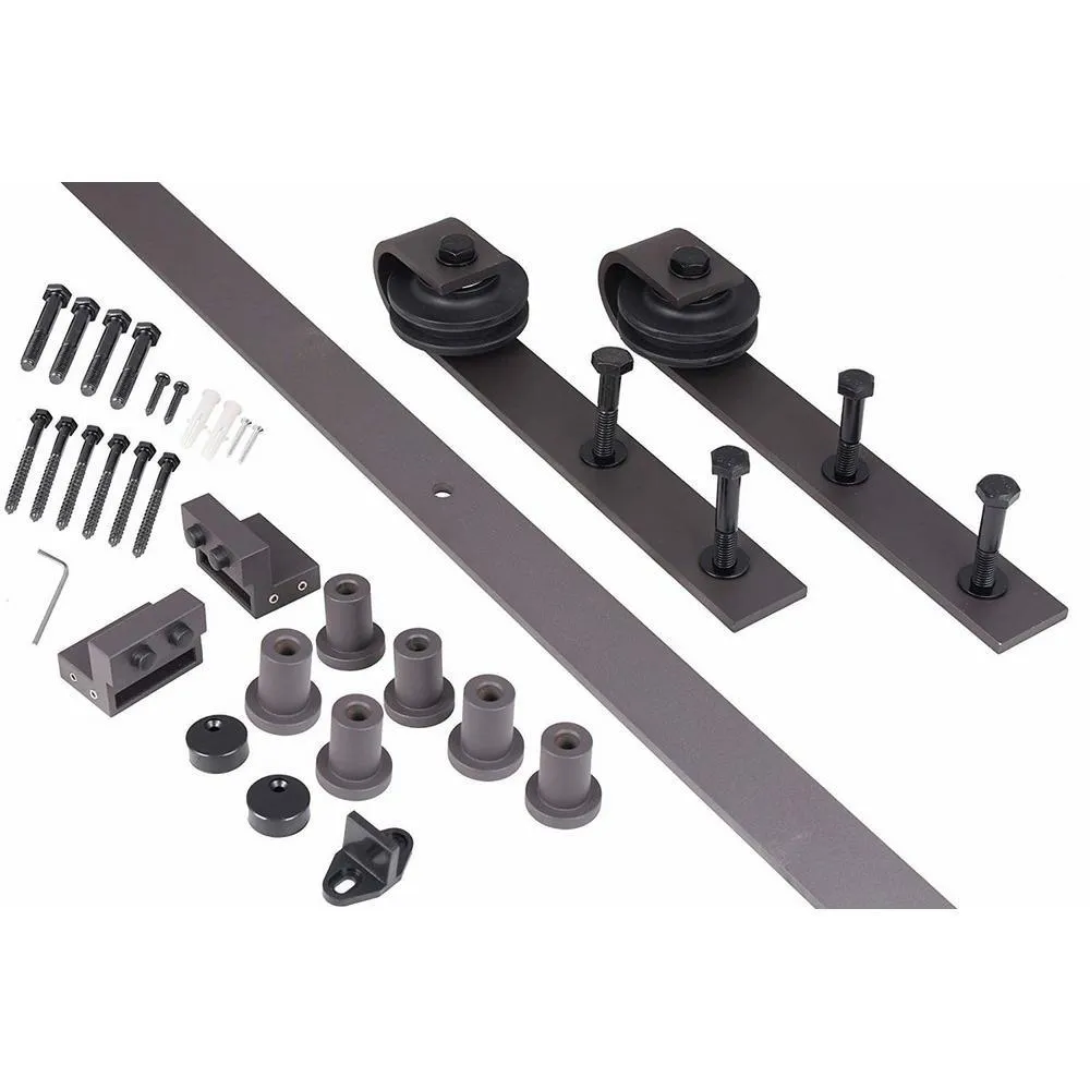16 ft. Country Sliding Standard Double Track Barn Door Hardware Kit, photo 5 of 5