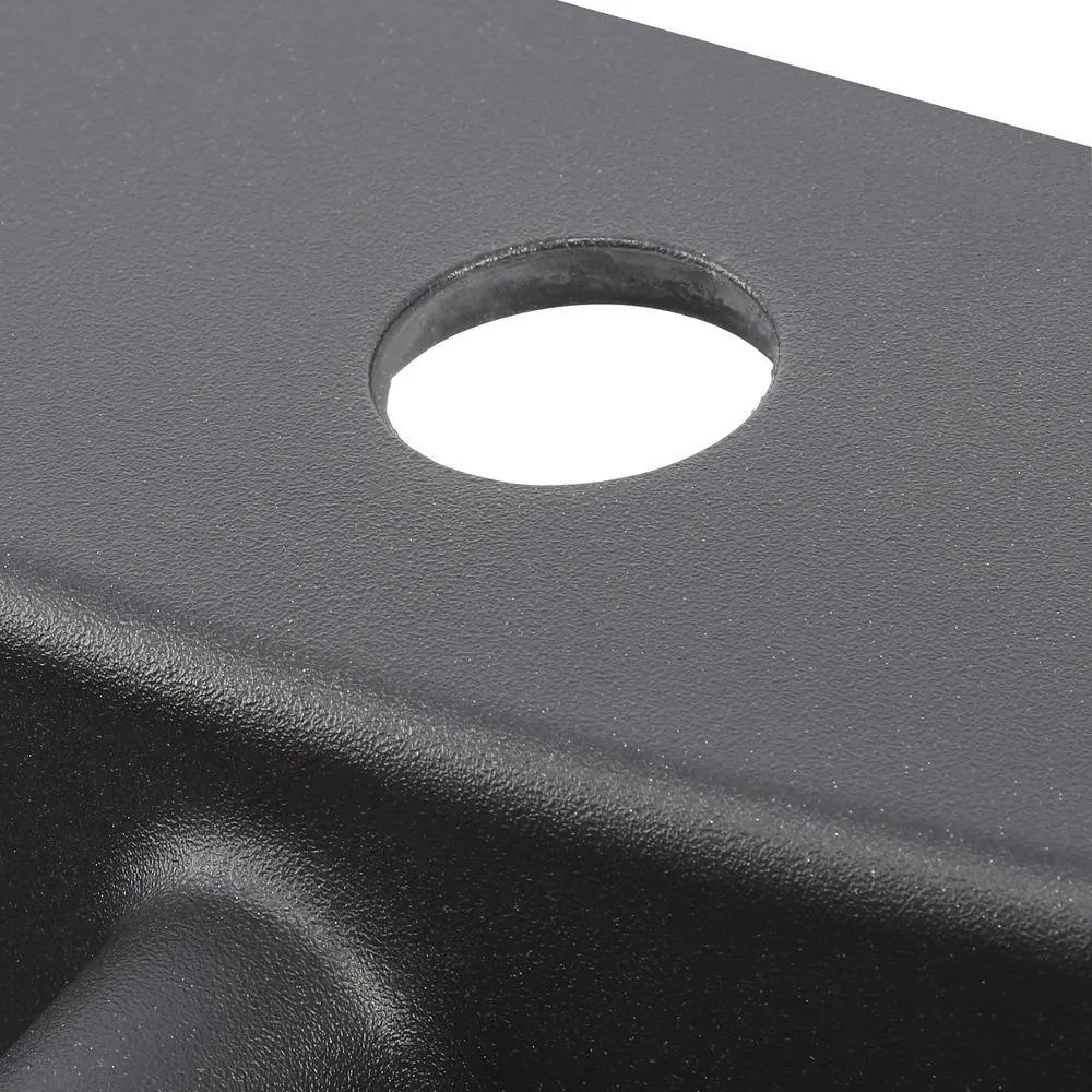 Kennon Dual Mount Neoroc Granite Composite 33 in. 1-Hole Double Bowl Kitchen Sink in Matte Black, photo 7 of 11