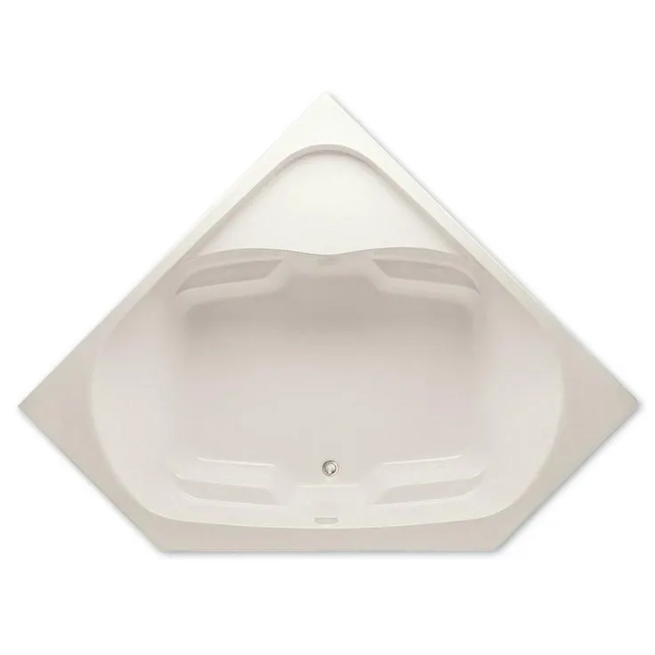Cavalcade 60 in. Acrylic Center Drain Corner Drop-In Soaking Bathtub in White, photo 2 of 3