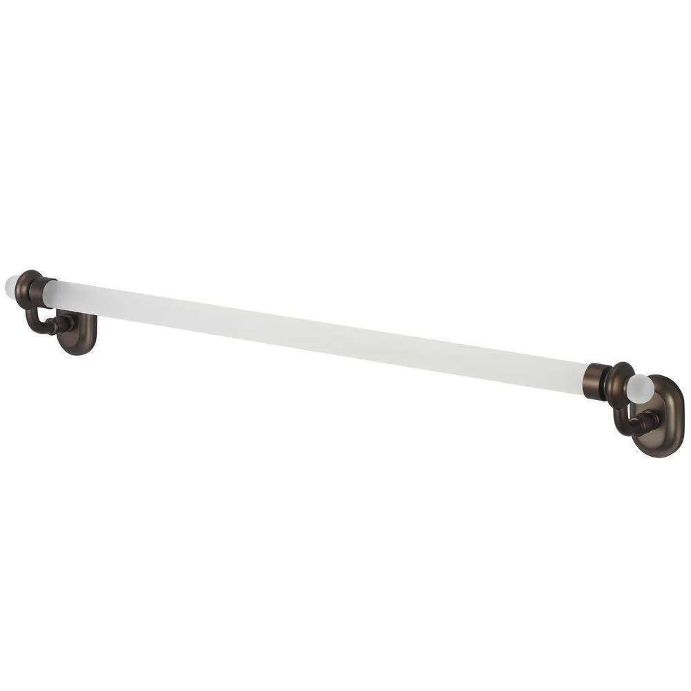 Glass Series 24 in. Towel Bar in Brushed Nickel, photo 2 of 4