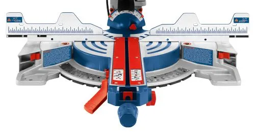 Bosch 15 Amp 12 in. Corded Dual-Bevel Sliding Glide Miter Saw with 60 Tooth Saw Blade and Bonus 32-1/2 in. Portable Stand, photo 6 of 7