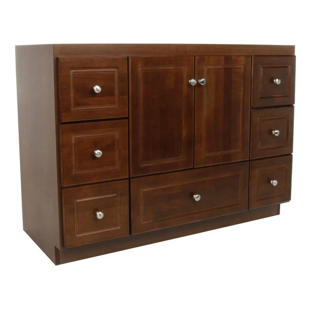 Ultraline 60 in. W x 21 in. D x 34.5 in. H Vanity for Center Basin Cabinet Only in Satin White, photo 27 of 42
